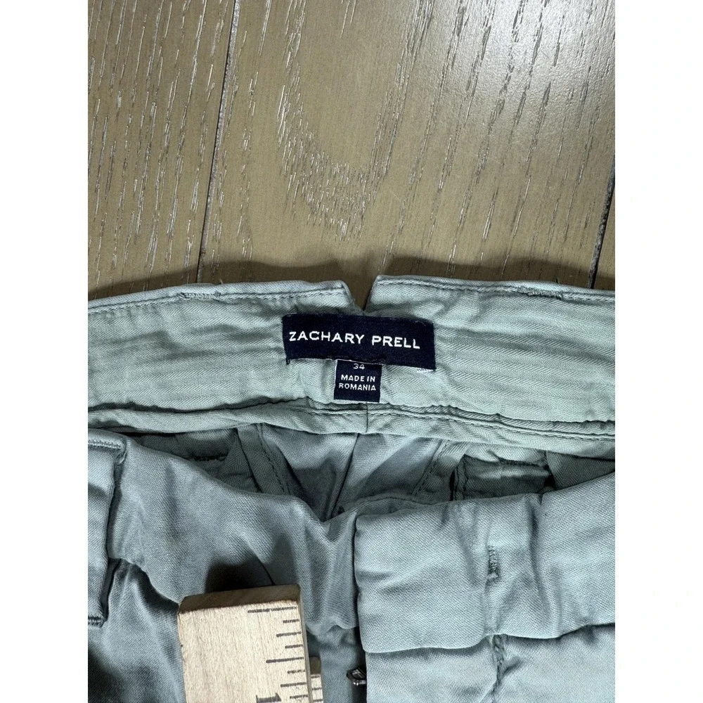 Zachary Prell Pants Mens 34x28 Green Stretch Chino Straight Leg‎ Casual Office